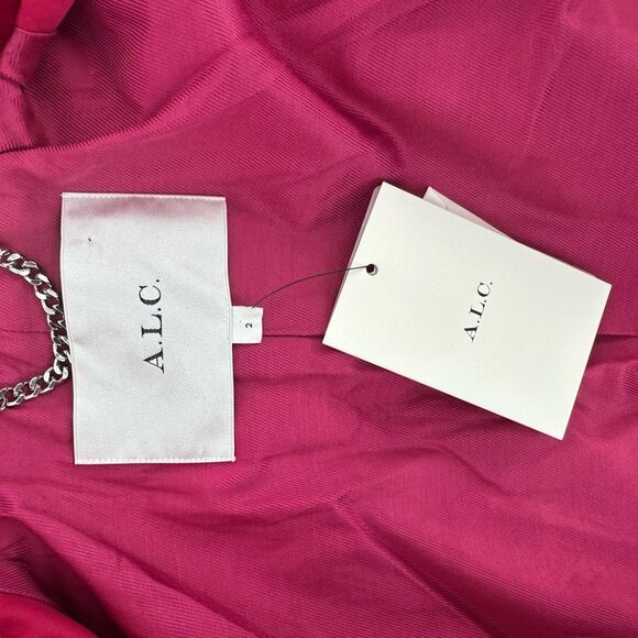 A.L.C. Declan Velvet Tailored Jacket Double Breasted Blazer Pink XS S 2 $650 NWT - Picture 7 of 16